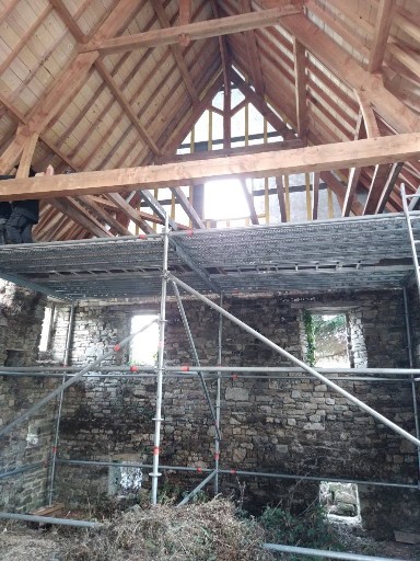 La charpente vue de l'intérieur